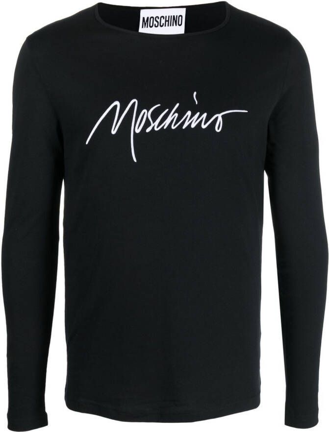 Moschino T-shirt met logoprint Zwart