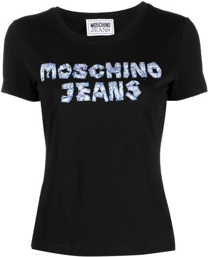 Moschino T-shirt met logoprint Zwart