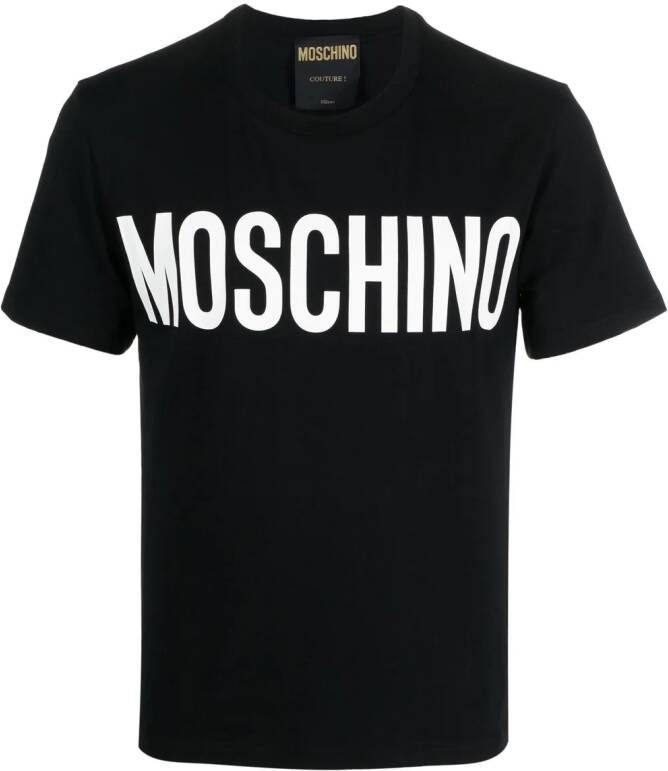 Moschino T-shirt met logoprint Zwart