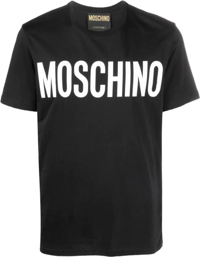 Moschino T-shirt met logoprint Zwart