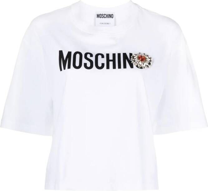 Moschino T-shirt met patch Wit