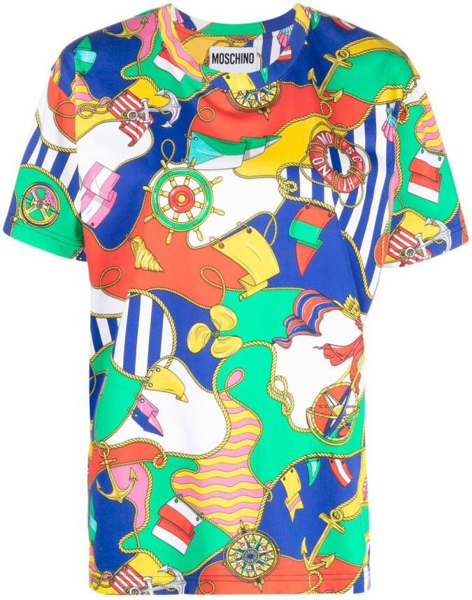 Moschino T-shirt met print Blauw