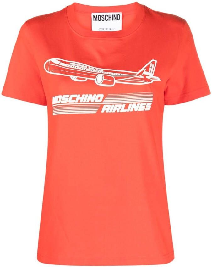 Moschino T-shirt met print Rood