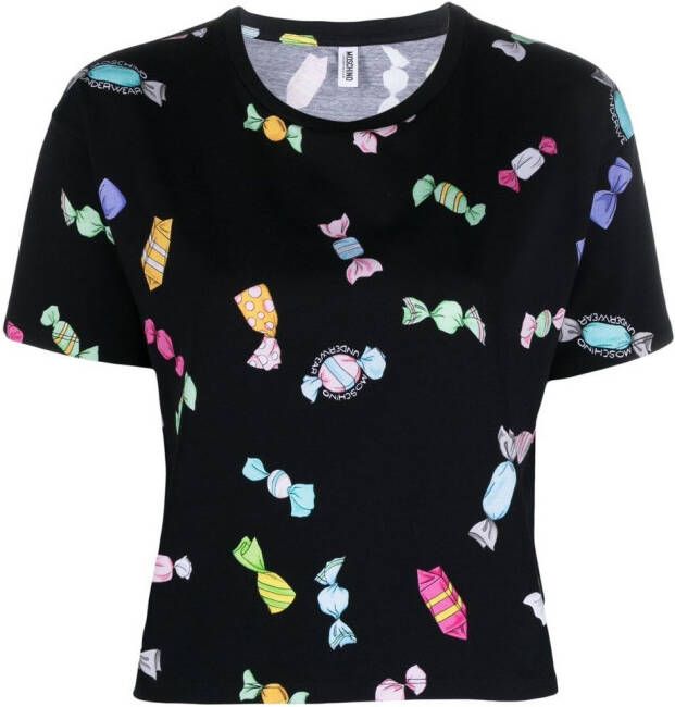 Moschino T-shirt met print Zwart