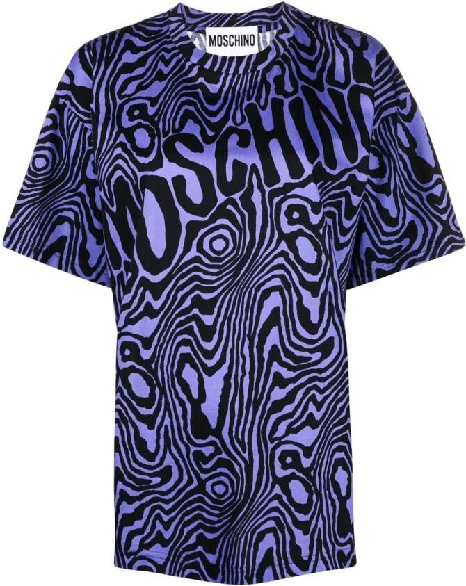 Moschino T-shirt met ronde hals Blauw