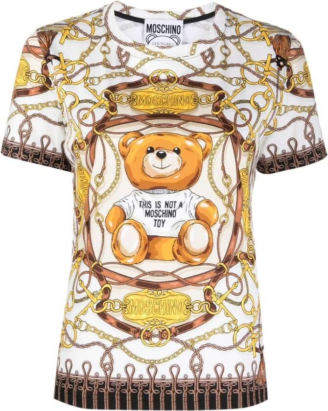 Moschino T-shirt met ronde hals Wit