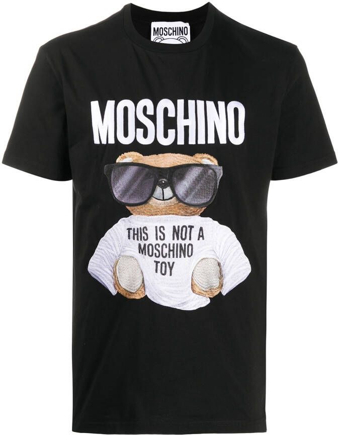 Moschino T-shirt met teddy print Zwart