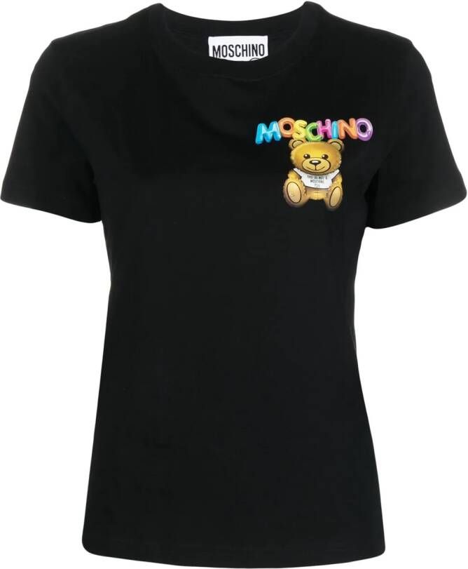 Moschino T-shirt met teddybeer patroon Zwart