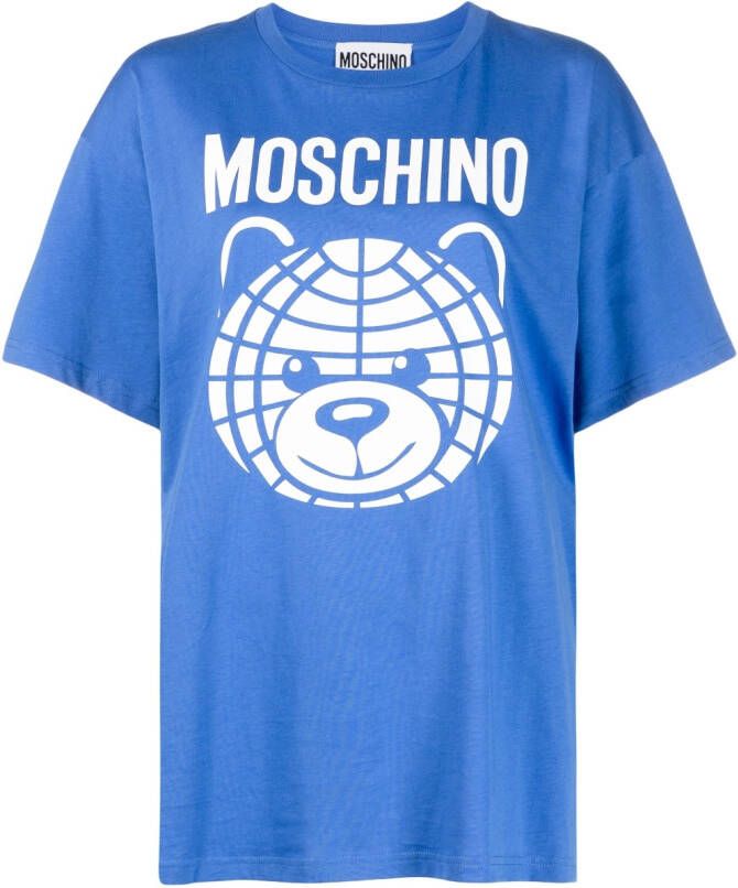 Moschino T-shirt met teddybeerprint Blauw