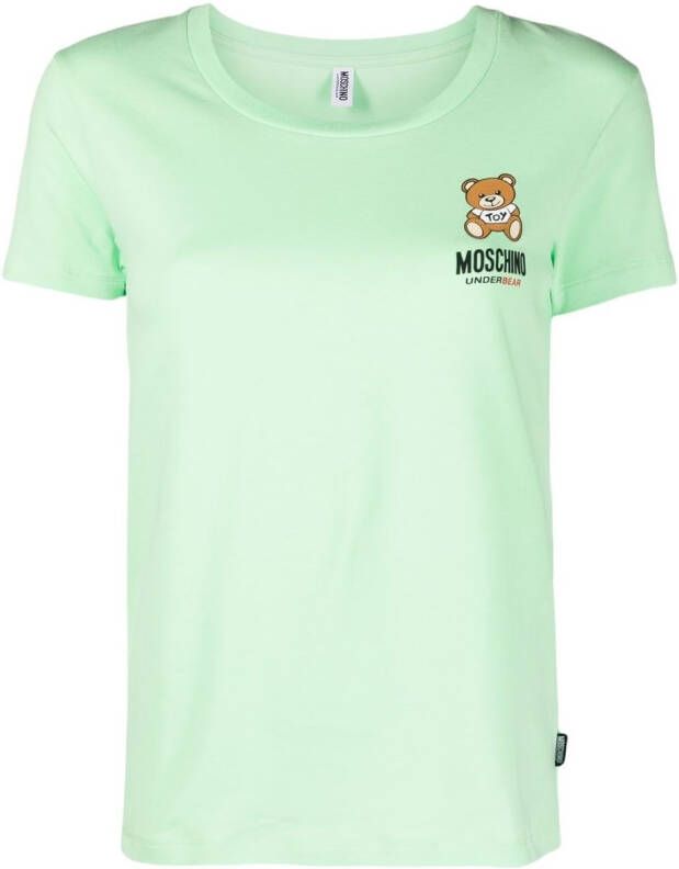 Moschino T-shirt met teddybeerprint Groen