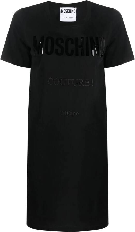 Moschino T-shirtjurk met logoprint Zwart