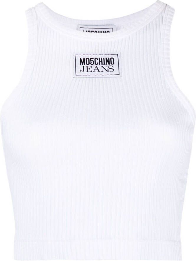 MOSCHINO JEANS Tanktop met logopatch Wit