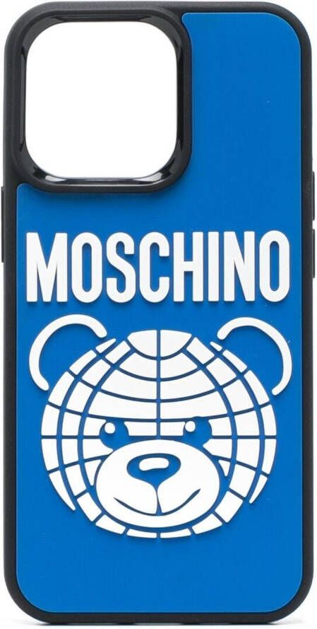 Moschino iPhone 13 Pro hoesje met print Blauw
