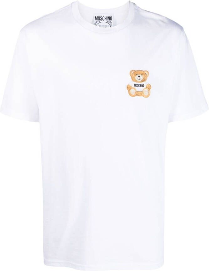 Moschino T-shirt met teddybeerpatch Wit