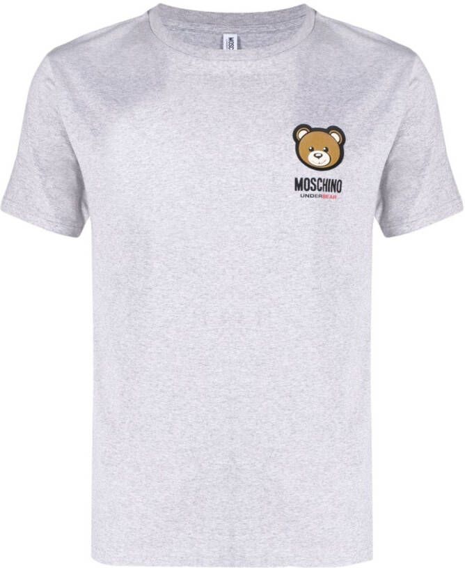 Moschino T-shirt met teddybeerpatch Grijs