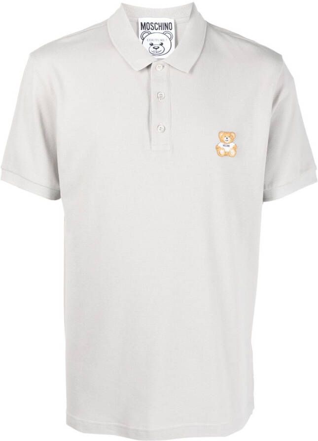 Moschino Poloshirt met teddybeer patch Grijs