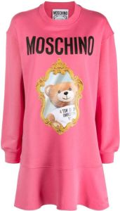 Moschino Sweaterjurk met teddybeerprint Roze