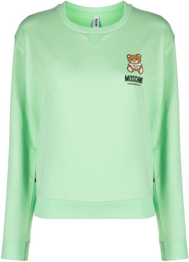 Moschino Sweater met teddybeerprint Groen