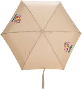 Moschino Paraplu met teddybeer print Beige
