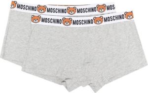 Moschino Twee boxershorts met teddybeer tailleband Grijs