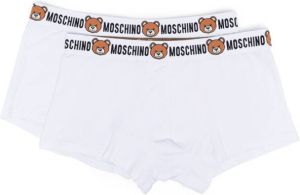 Moschino Twee boxershorts met teddybeer tailleband Wit