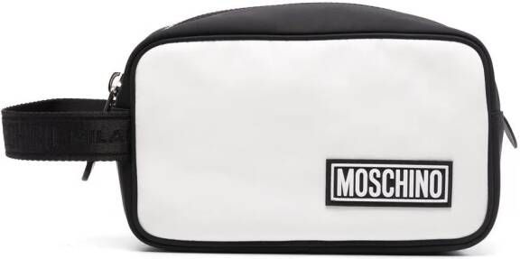 Moschino Toilettas met logopatch Zwart
