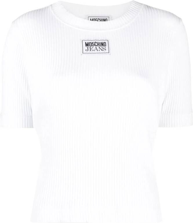 MOSCHINO JEANS Top met logopatch Wit