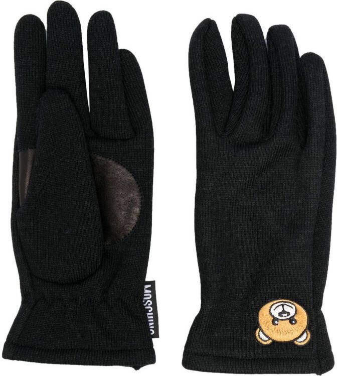 Moschino Handschoenen met patch Zwart