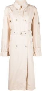 Moschino Trenchcoat met dubbele rij knopen Beige