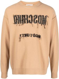 Moschino Trui met geborduurd logo Beige