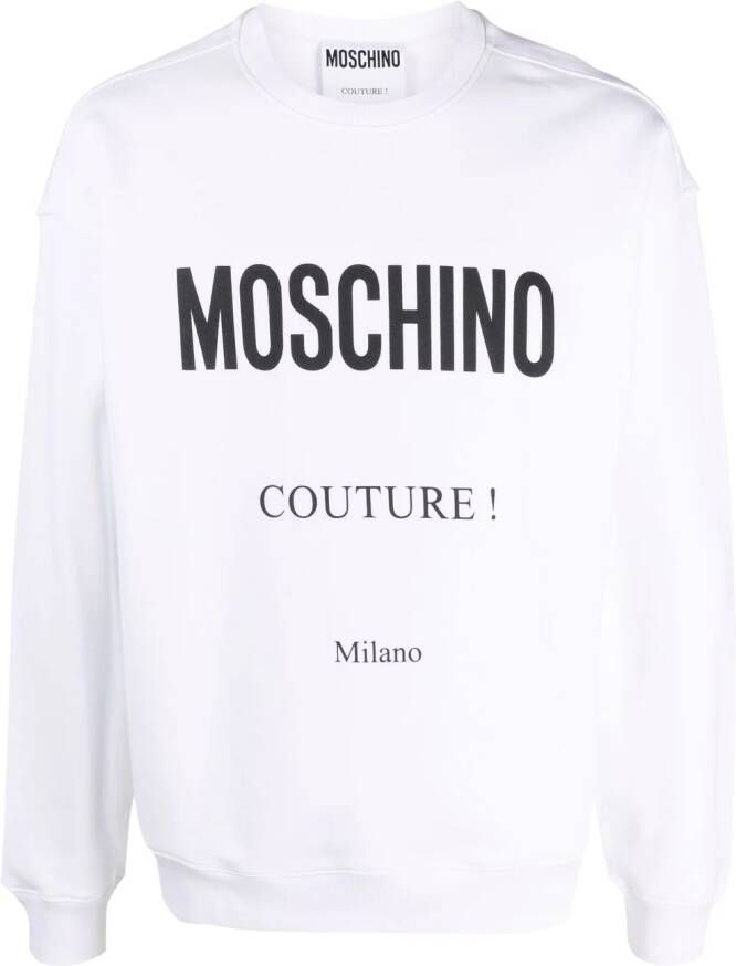 Moschino Trui met logoprint Wit