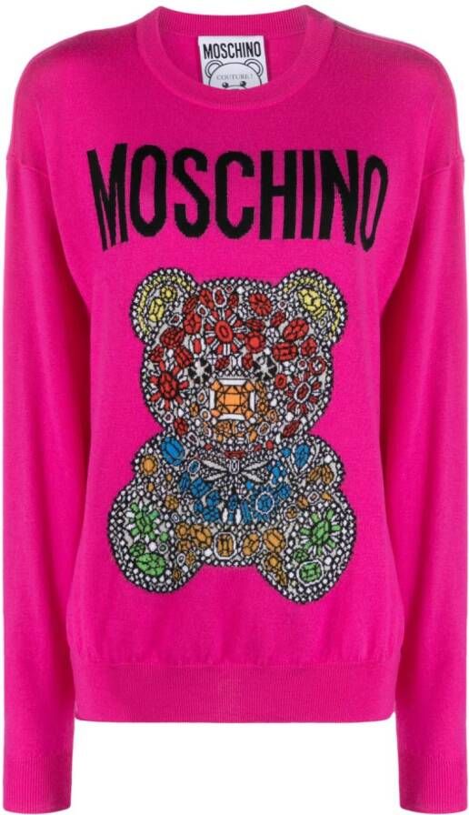 Moschino Trui met teddybeer Roze