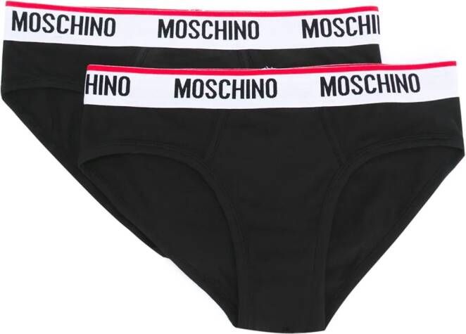 Moschino two-pack logo briefs Zwart