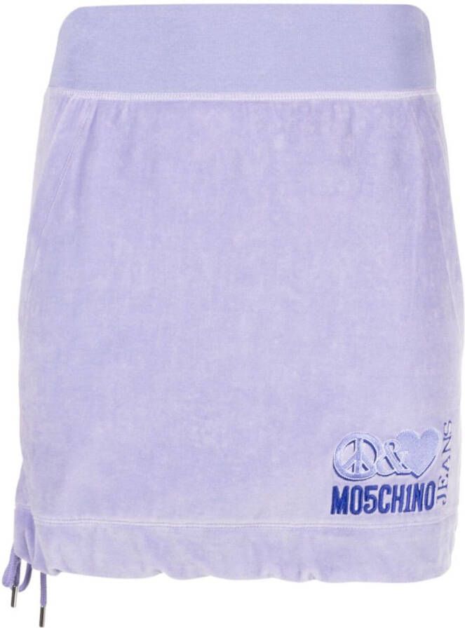 MOSCHINO JEANS Velours rok Paars