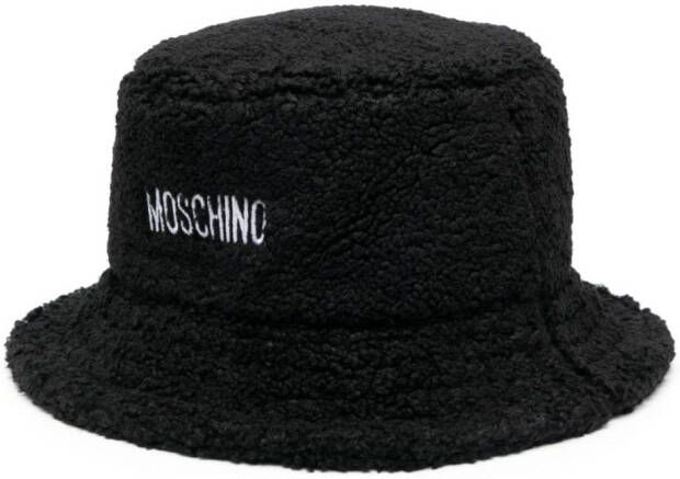 Moschino Vissershoed met geborduurd logo Zwart