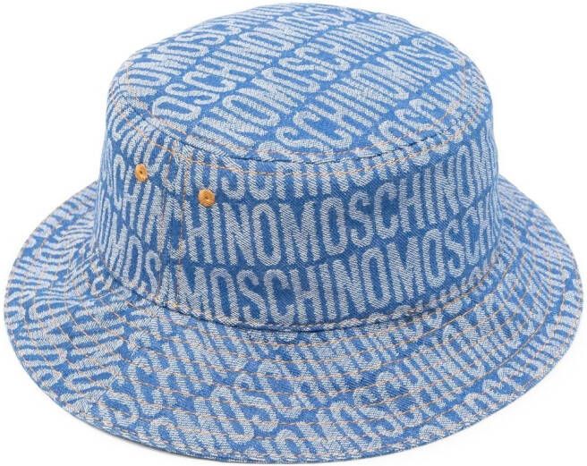 Moschino Vissershoed met logo Blauw