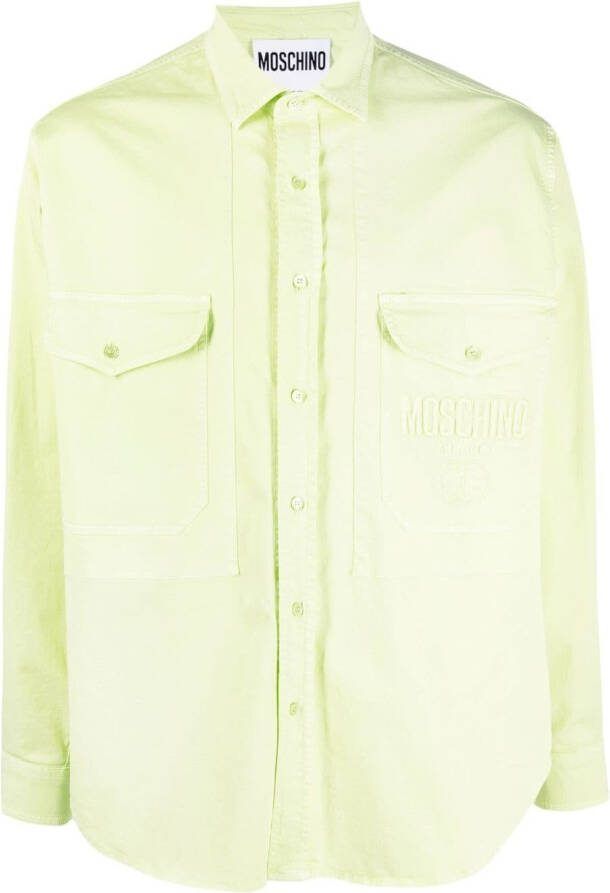 Moschino Overhemd met geborduurd logo Groen