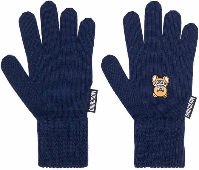 Moschino Wollen handschoenen Blauw