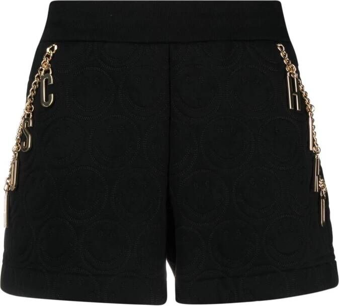 Moschino x Smiley fleece shorts Zwart