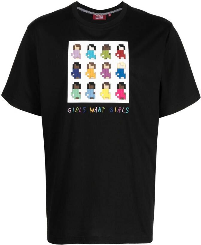 Mostly Heard Rarely Seen 8-Bit T-shirt met grafische print Zwart