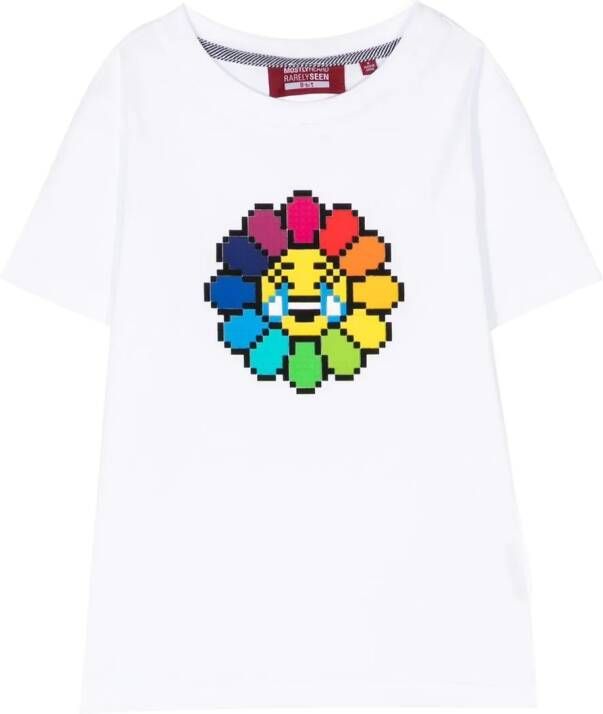 Mostly Heard Rarely Seen 8-Bit T-shirt met bloemenprint Wit