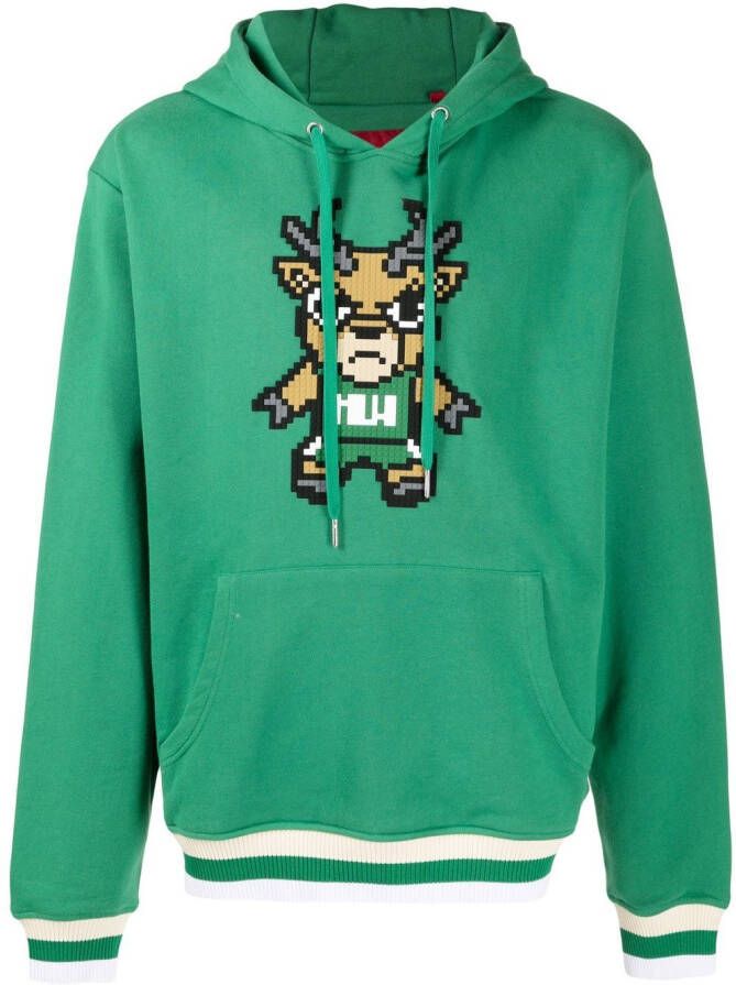 Mostly Heard Rarely Seen 8-Bit Hoodie met grafische print Groen