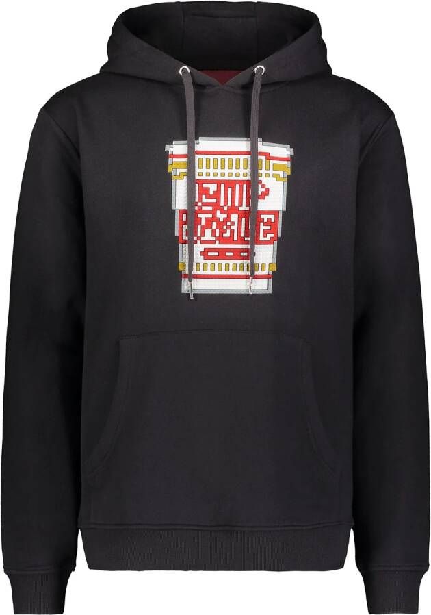 Mostly Heard Rarely Seen 8-Bit Hoodie met pastaprint Zwart