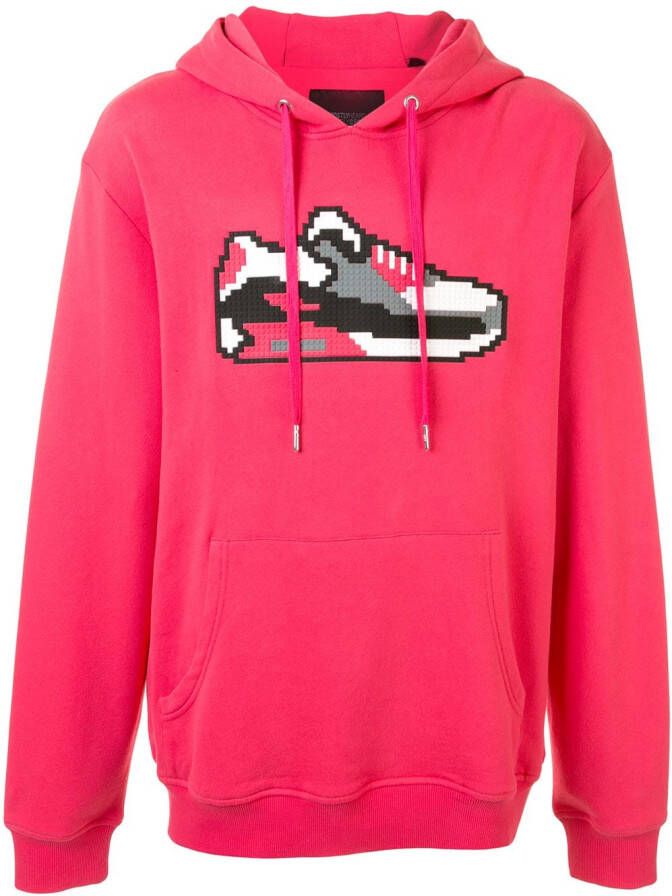 Mostly Heard Rarely Seen 8-Bit Hoodie met sneakerprint Rood
