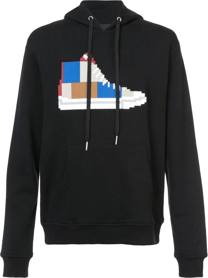 Mostly Heard Rarely Seen 8-Bit patchwork sneaker hoodie Zwart