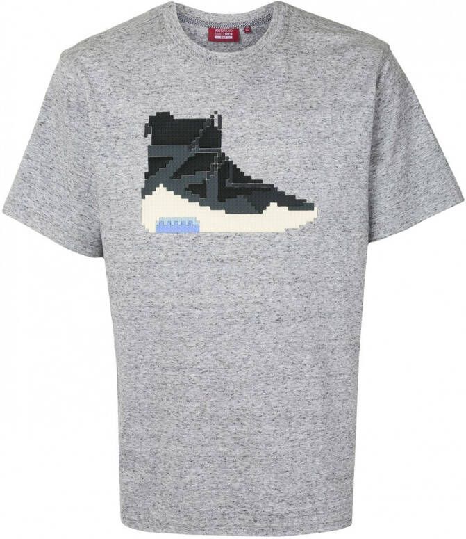 Mostly Heard Rarely Seen 8-Bit T-shirt met sneakerprint Grijs