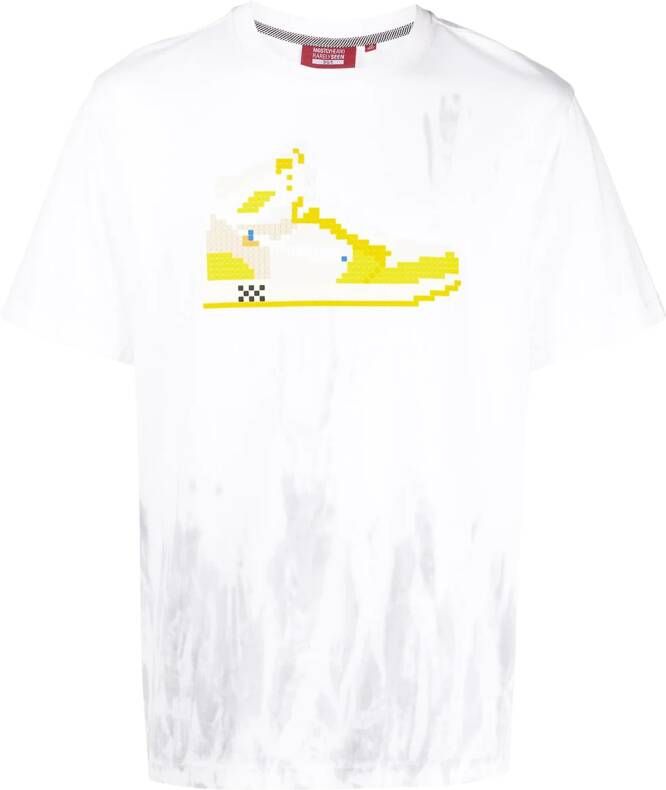 Mostly Heard Rarely Seen 8-Bit T-shirt met tie-dye print Wit