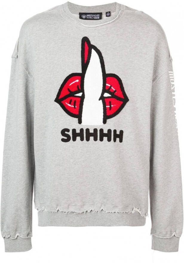 Mostly Heard Rarely Seen Shh sweater Grijs