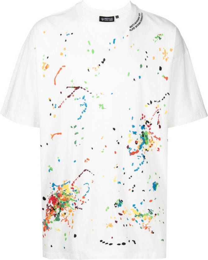 Mostly Heard Rarely Seen T-shirt met borduurwerk Wit