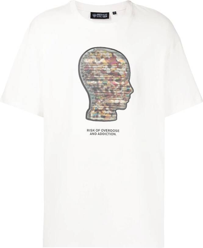 Mostly Heard Rarely Seen T-shirt met fotoprint Wit